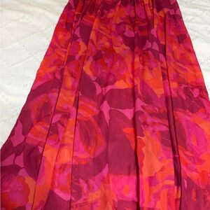 torrid Pink and Red Floral Maxi Skirt